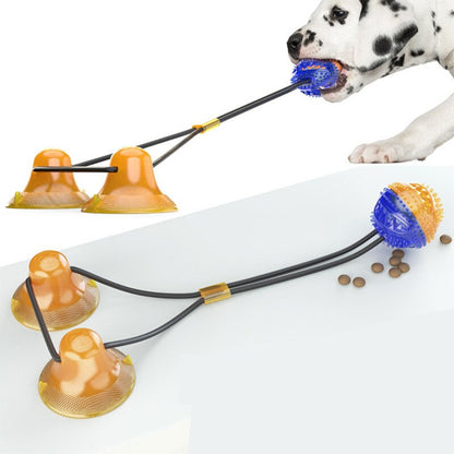 Juguete para perros – Pelota con ventosa, cuerda elástica y función de limpieza dental 🐾🦷